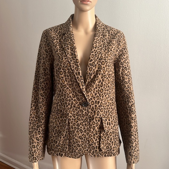 Nili Lotan Addison Blazer Zebra Print Brown Size 10 - Picture 7 of 16